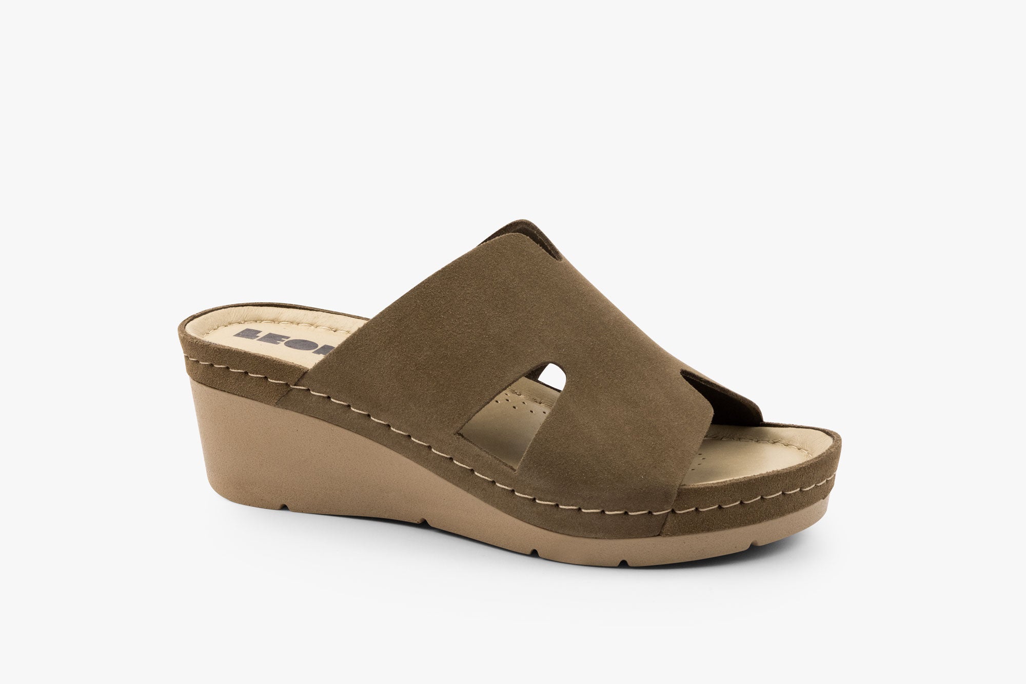 Eleve dame kilesandal i læder - brun