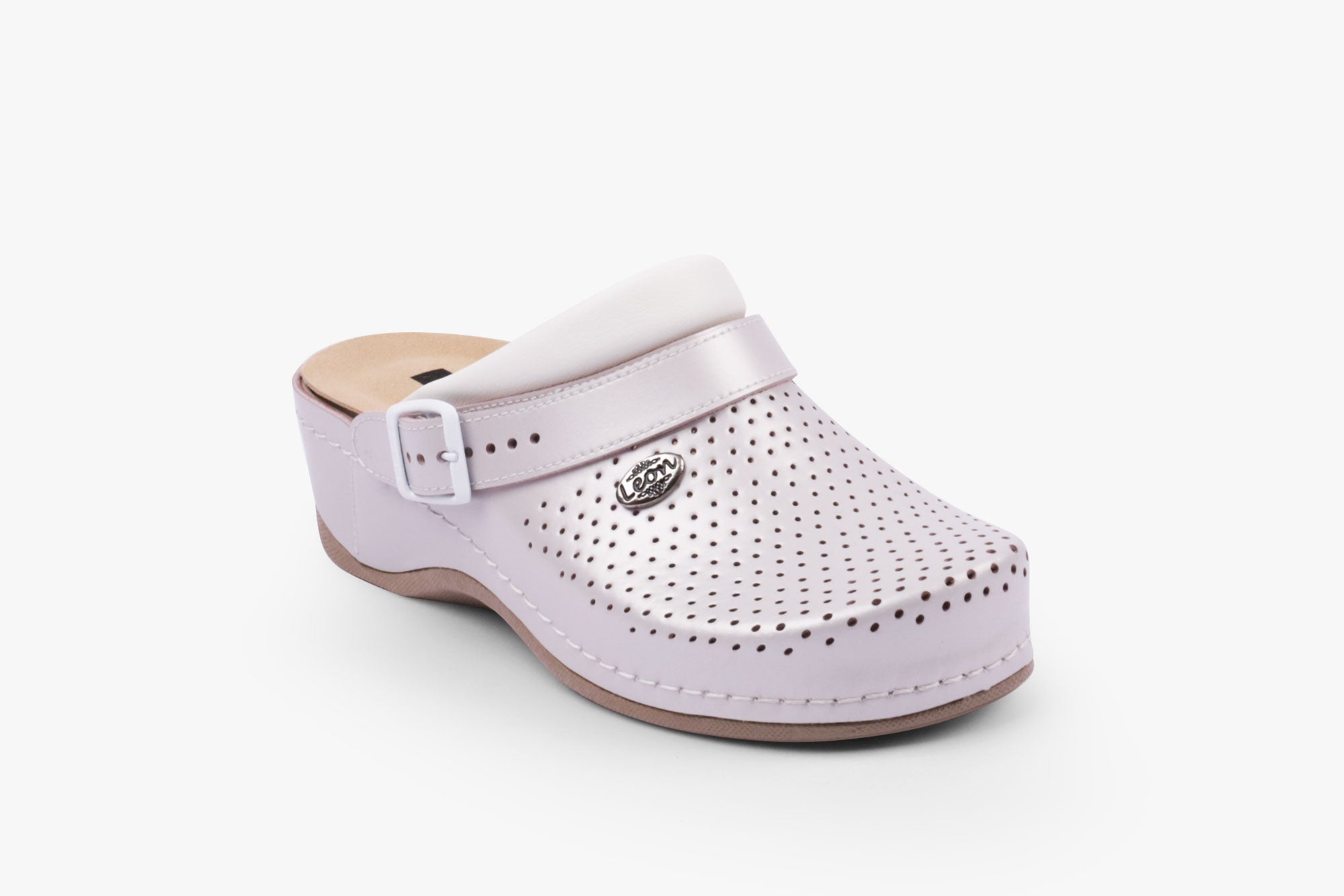 Dame Læder Clogs - Perlemor