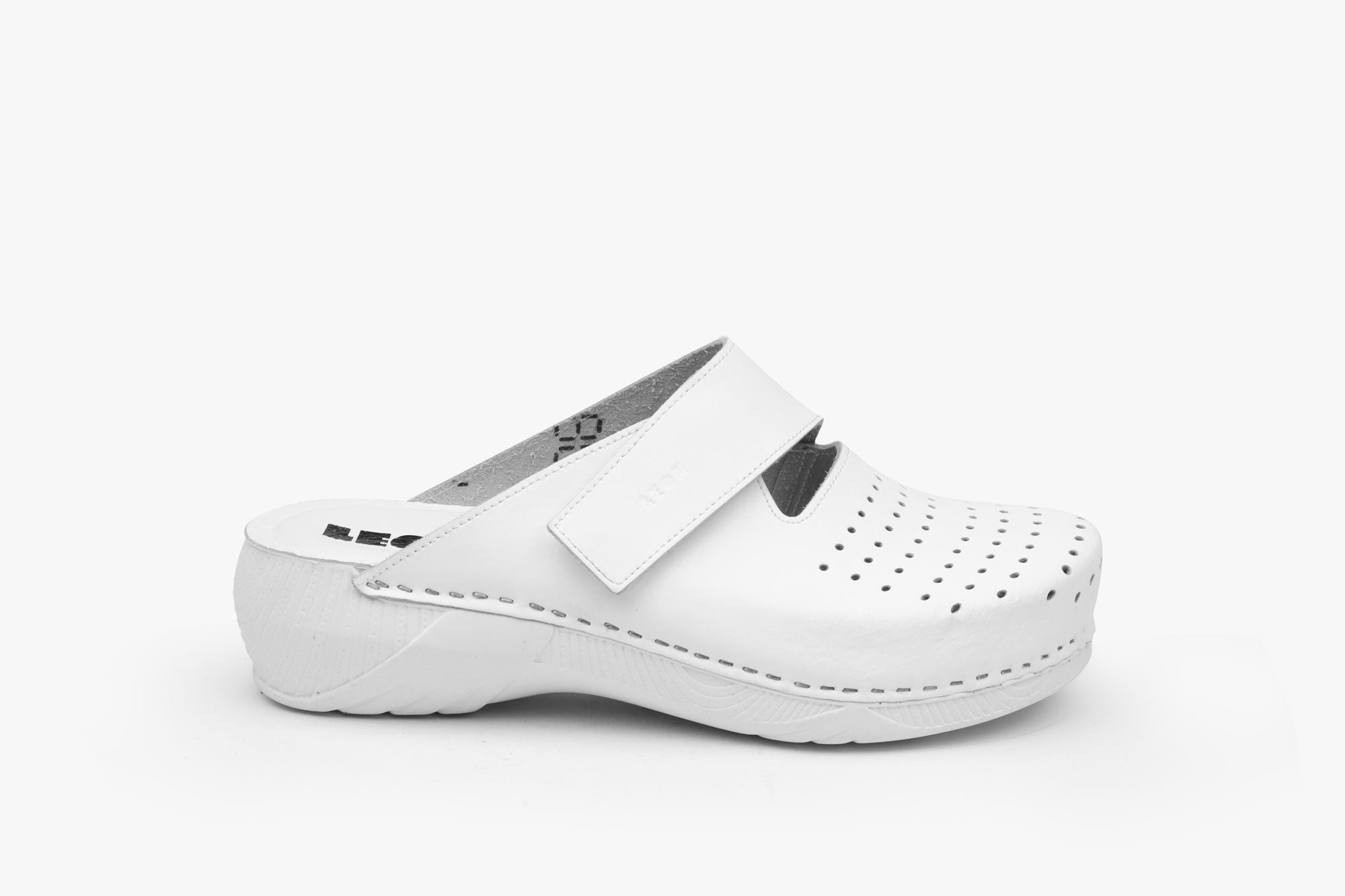 Rubicon dame læder clogs - hvid
