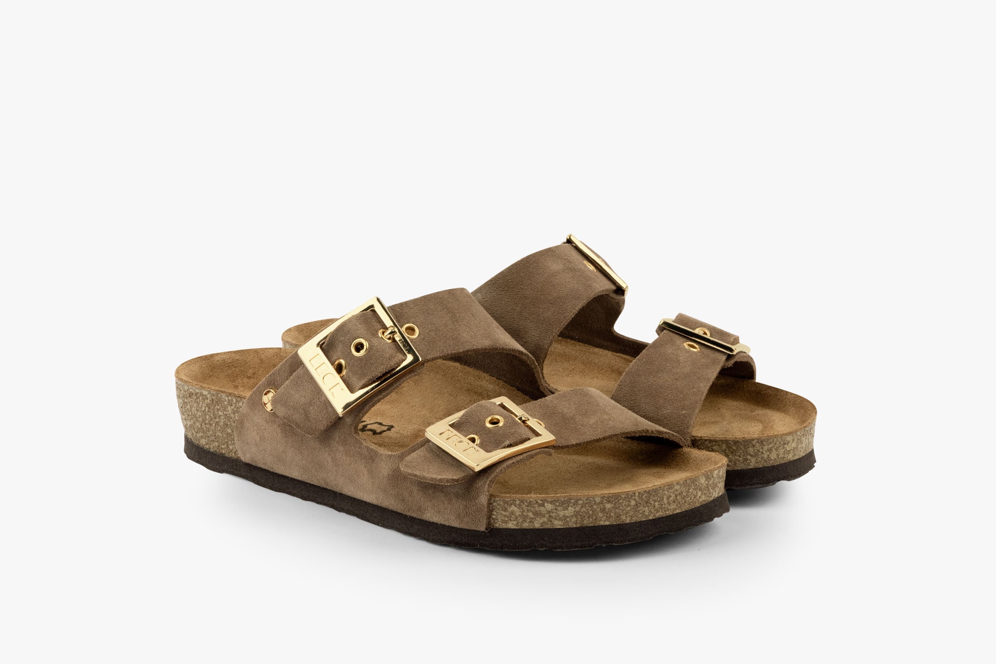 Orbita dame sandal i ruskind - brun