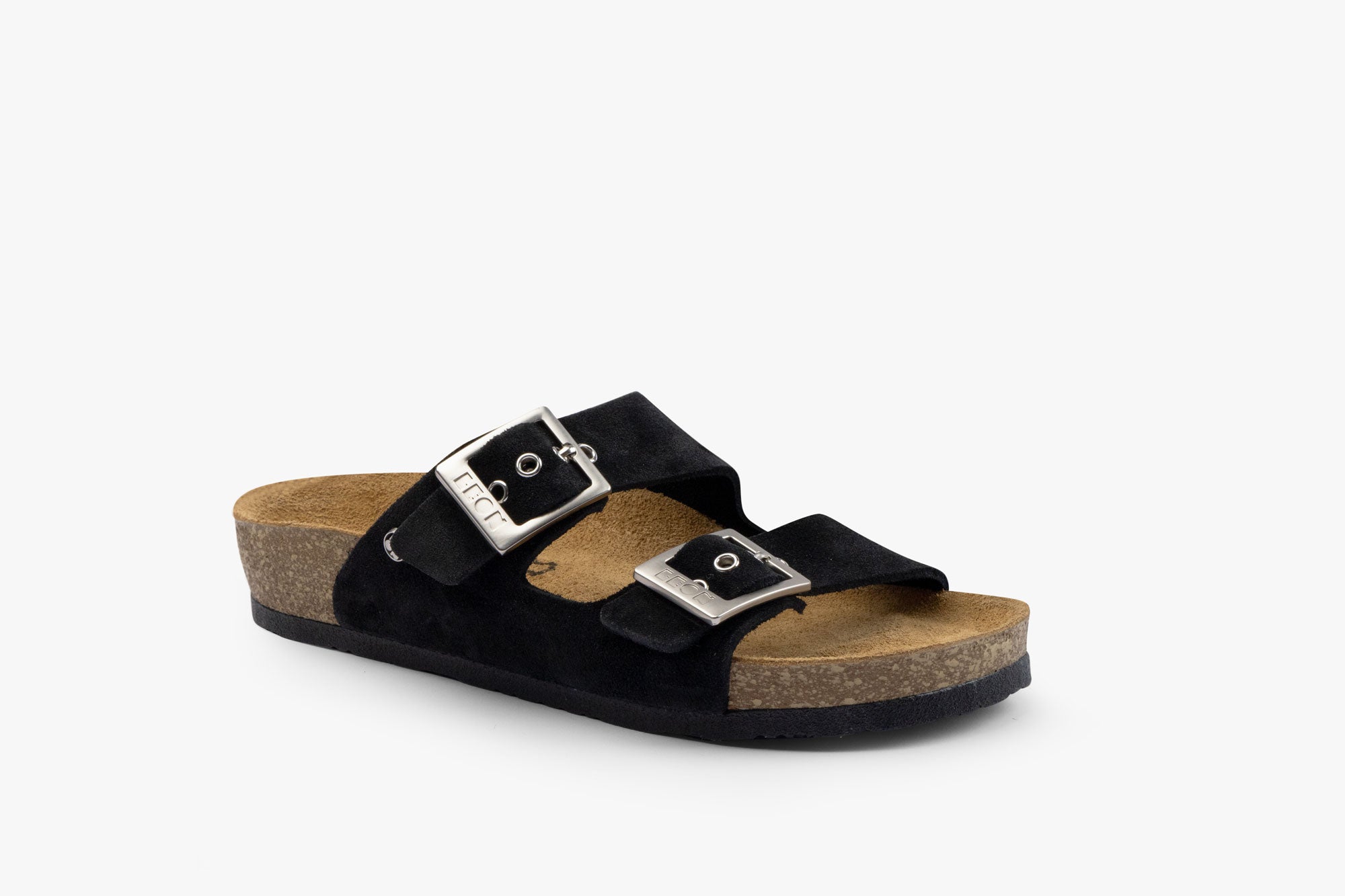 Orbita dame sandal i ruskind - sort
