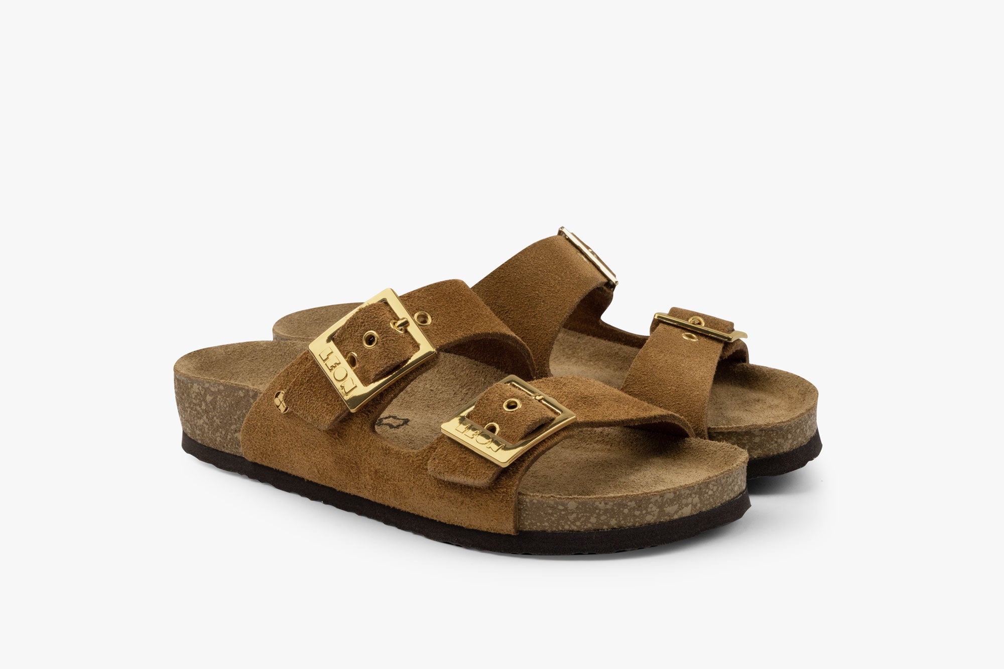 Orbita dame sandal i ruskind - cognac