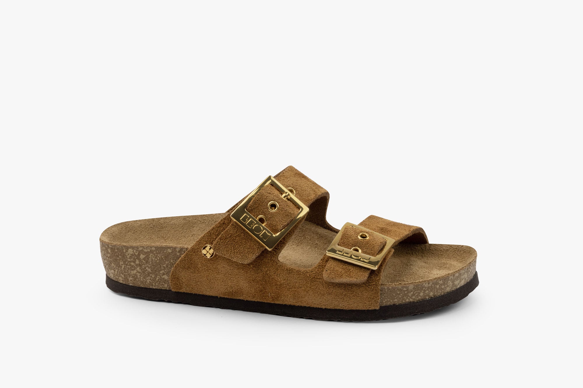 Orbita dame sandal i ruskind - cognac