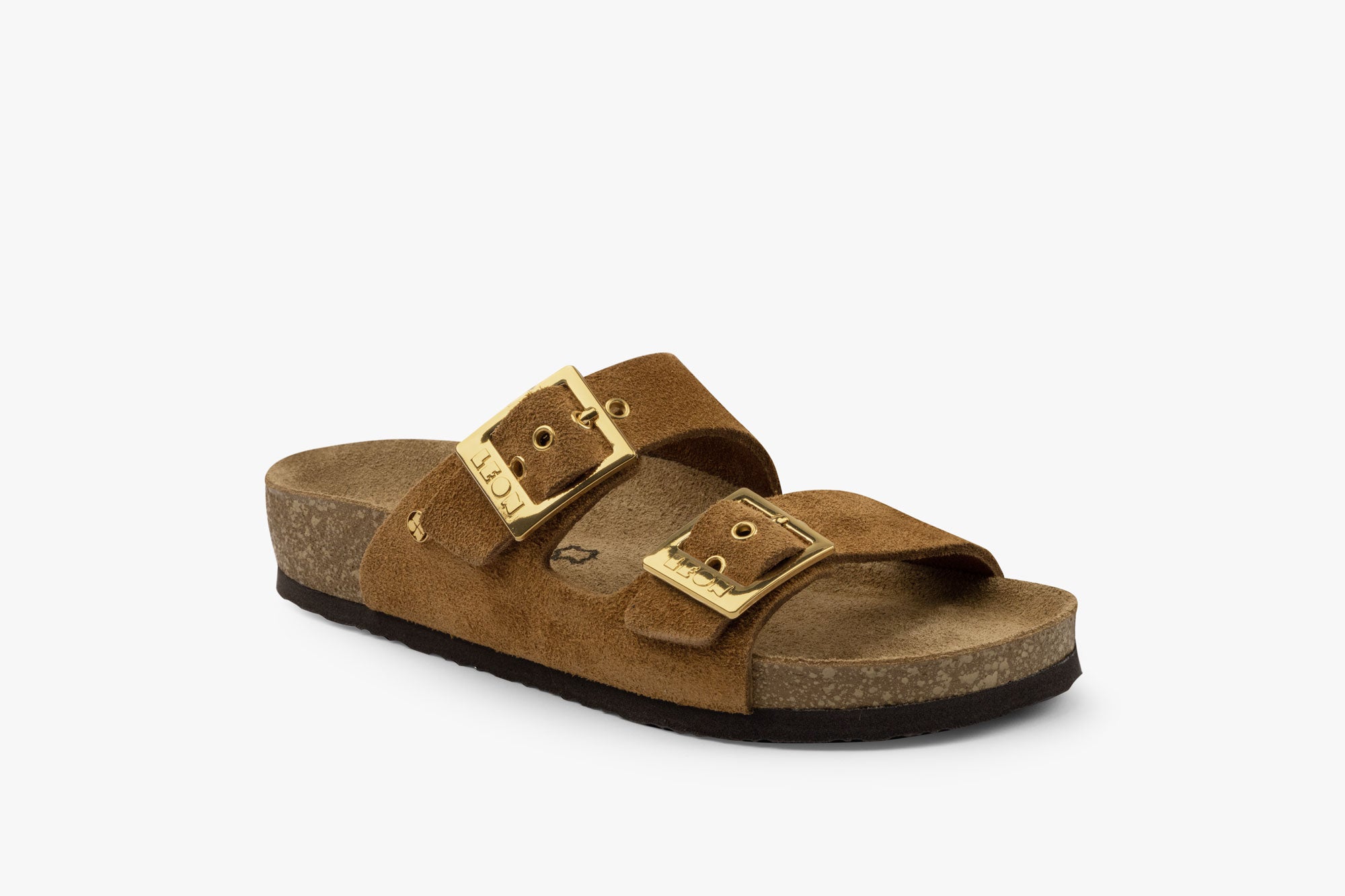 Orbita dame sandal i ruskind - cognac