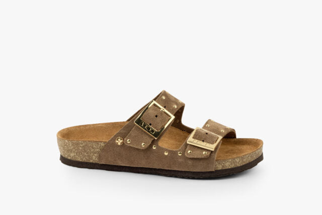 Edge dame sandal i ruskind - brun