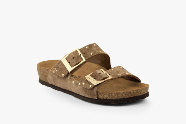 Edge dame sandal i ruskind - brun