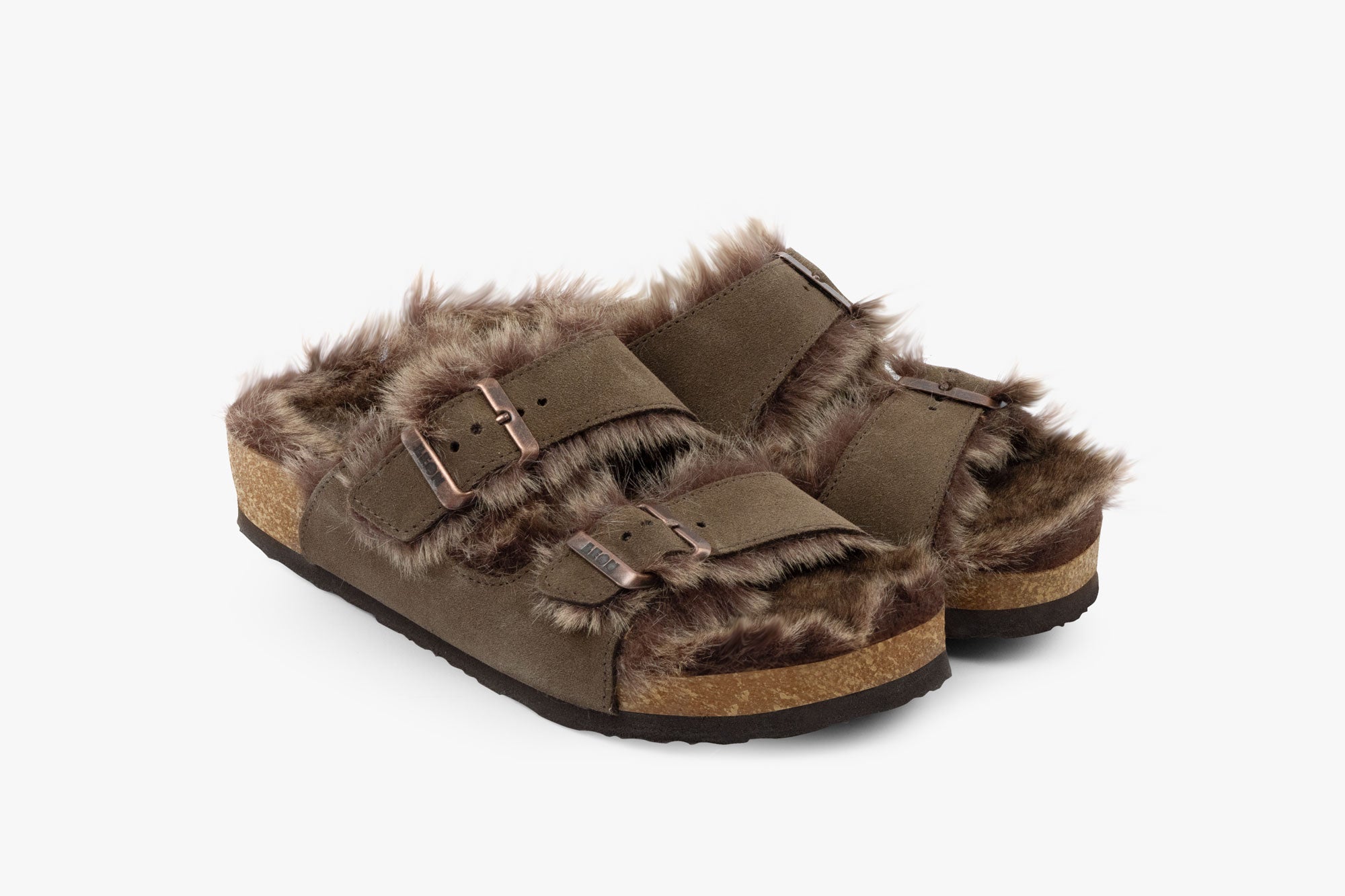 Pels Sandaler - Brune Hjemmesko