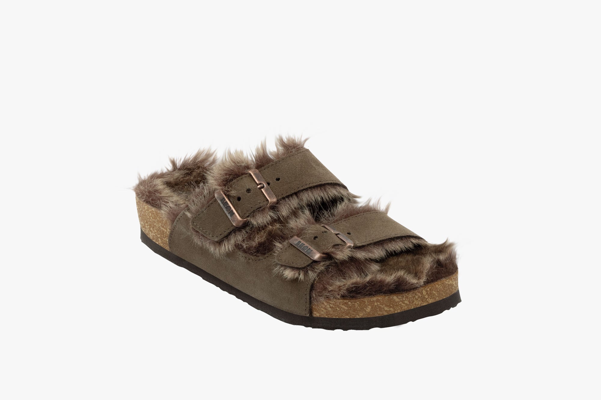 Pels Sandaler - Brune Hjemmesko