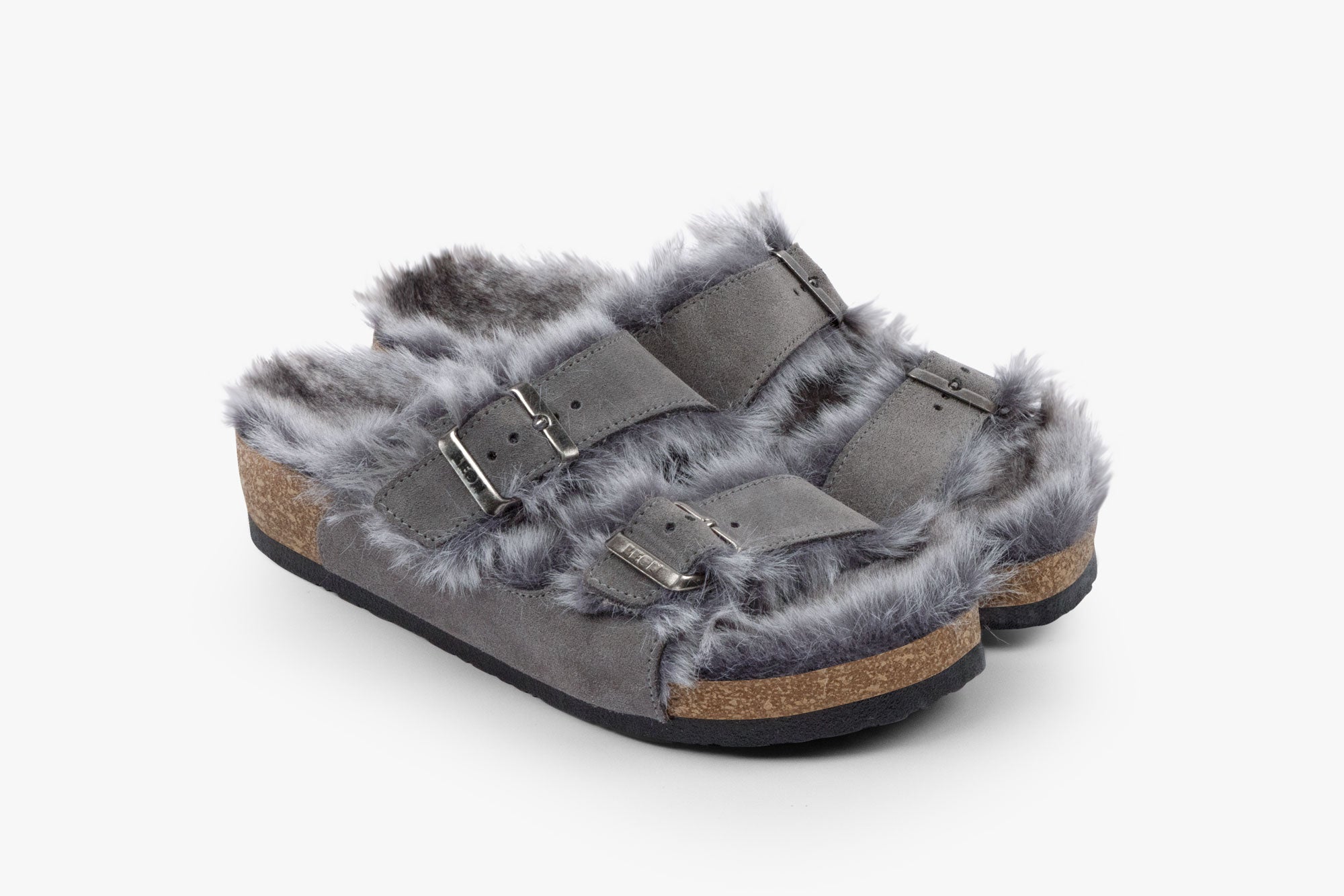Pels Sandaler - Grå Hjemmesko
