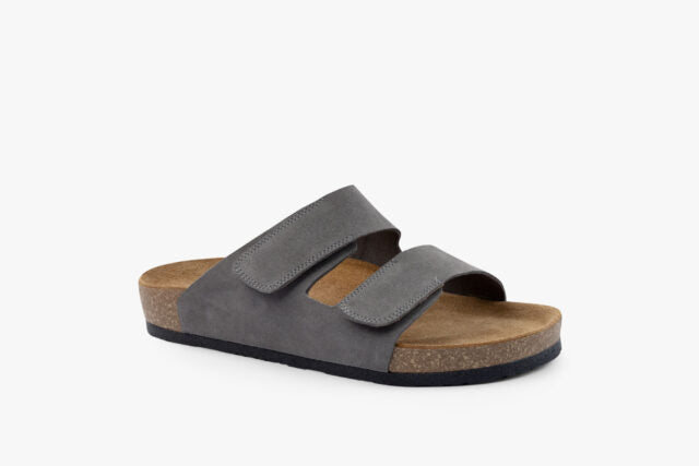 Ridge herre læder sandal - grå