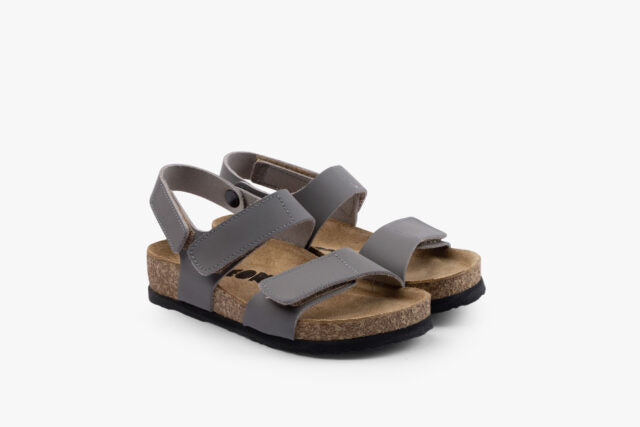 Elio børne læder sandal - grå