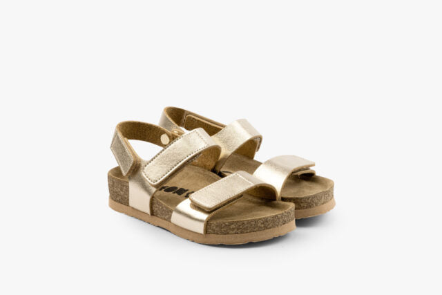 Elio børne læder sandal - guld
