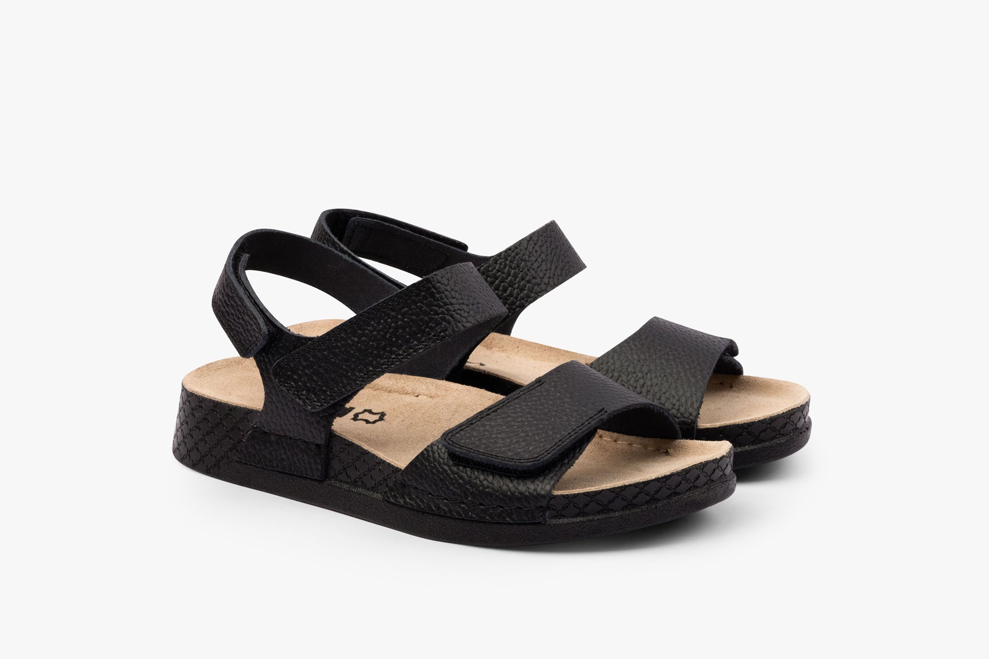 Moveo dame læder sandal med hælrem - sort