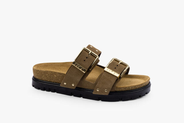 Anchor dame sandal i ruskind - brun