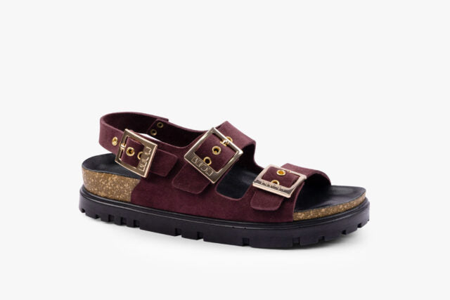 Nyx dame sandal i ruskind - bordeaux