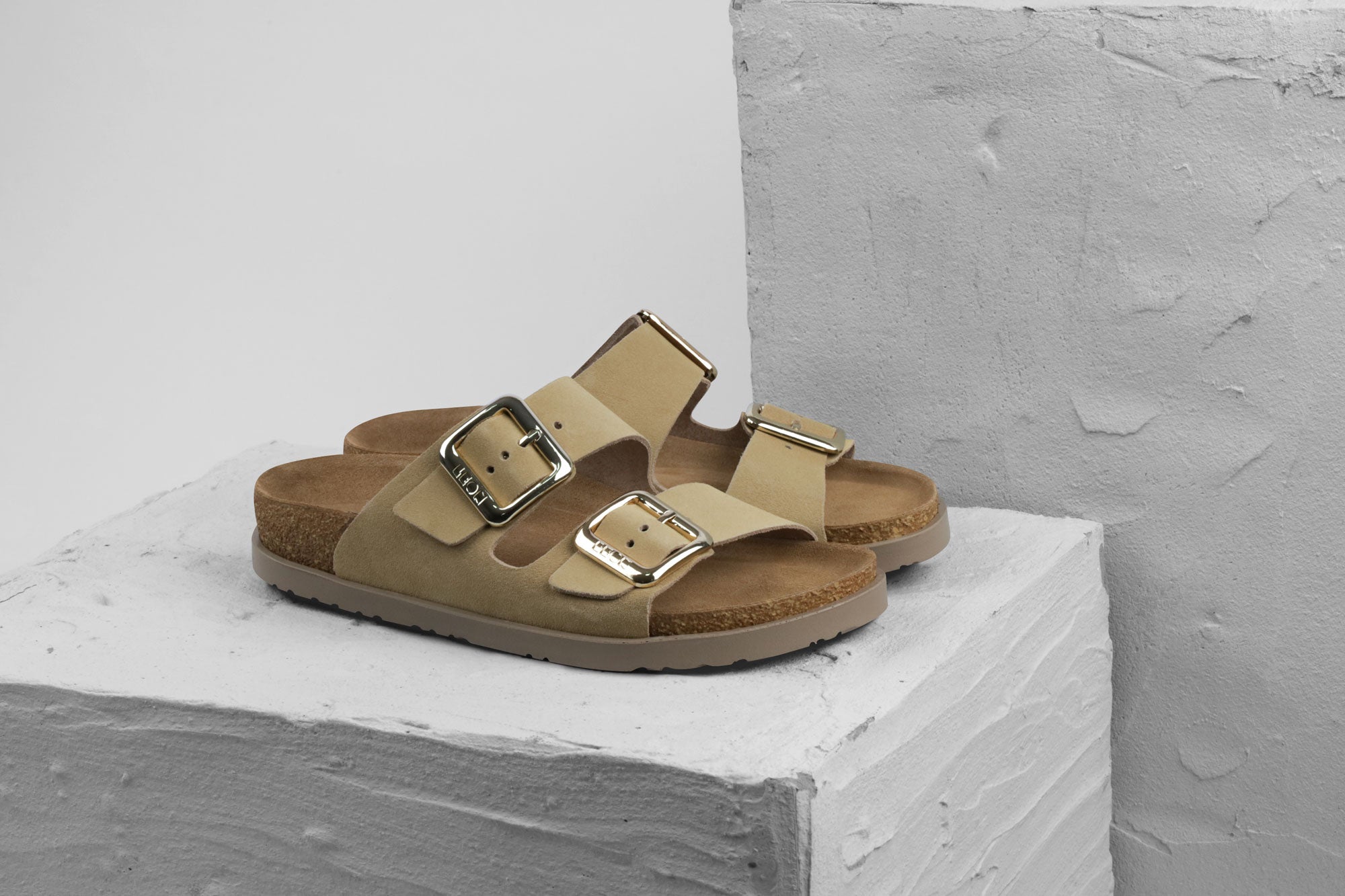 Siena I dame sandaler i ruskind - beige