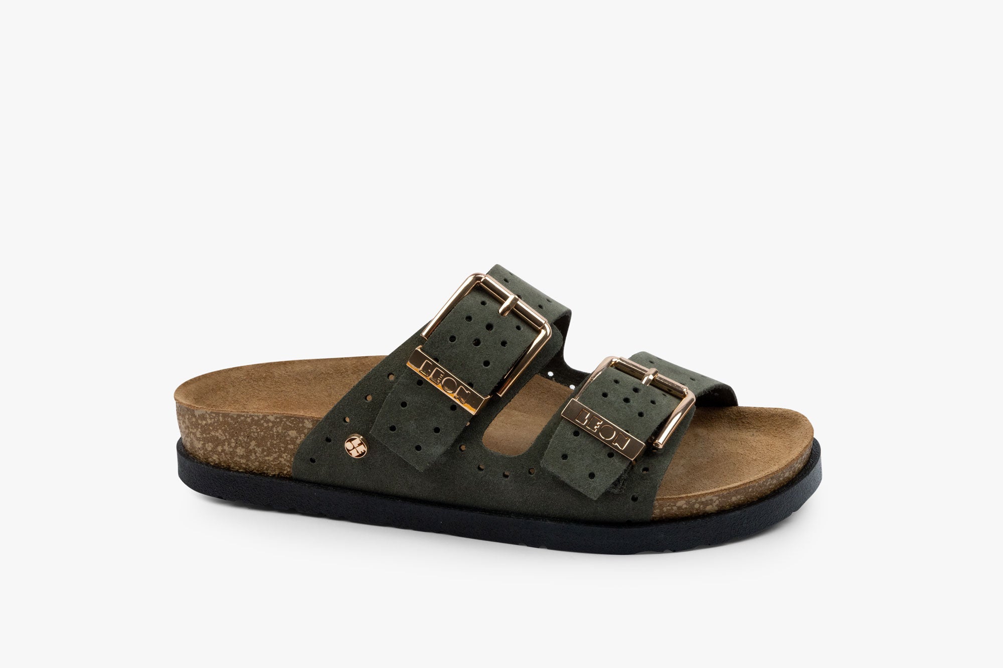 Halo dame læder sandal - mørkegrøn