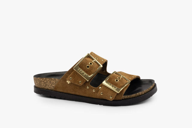 Axia dame læder sandal - cognac