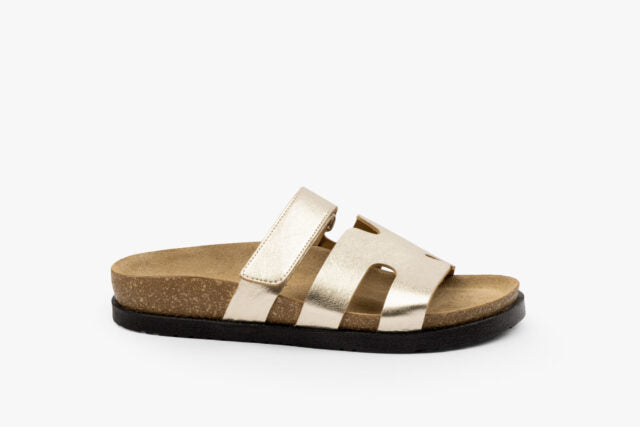 Axis dame læder sandal - guld