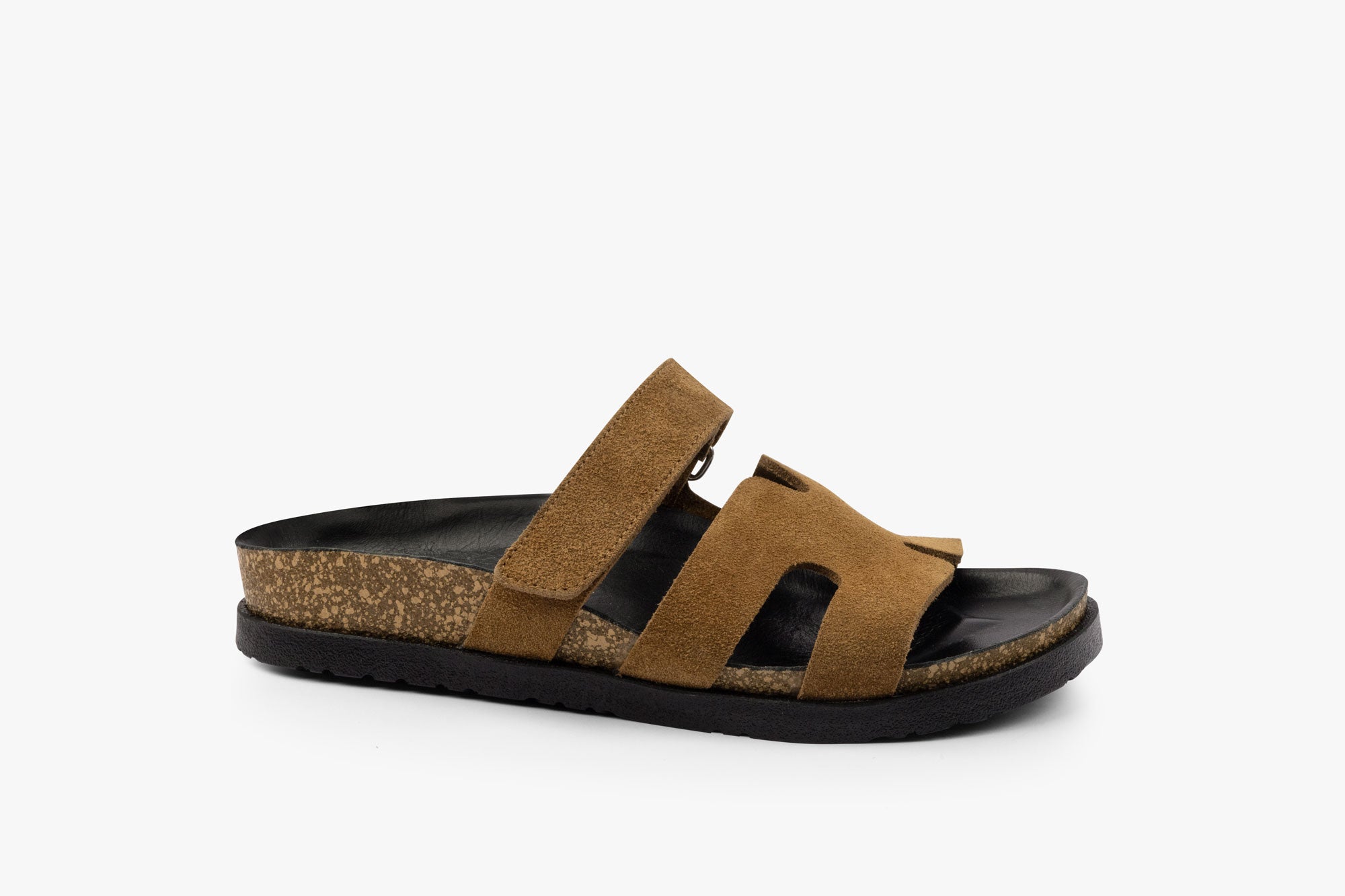 Morphio dame sandal i ruskind - cognac