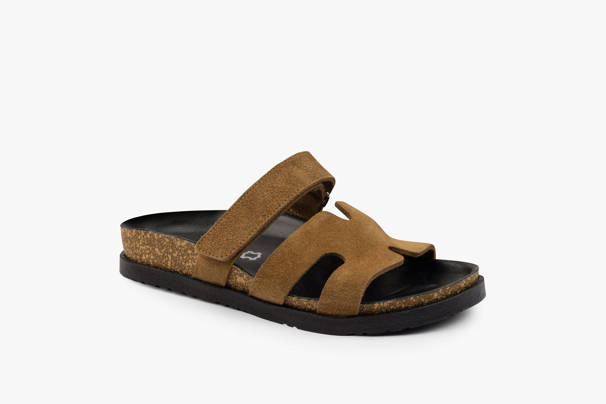 Morphio dame sandal i ruskind - cognac