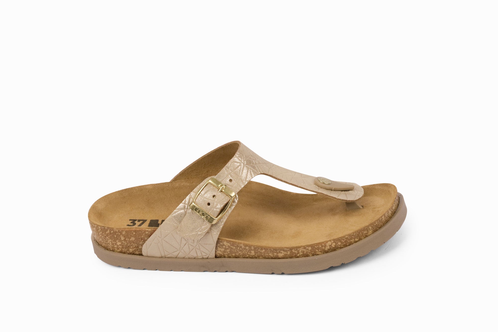 Doris dame læder sandal - guld