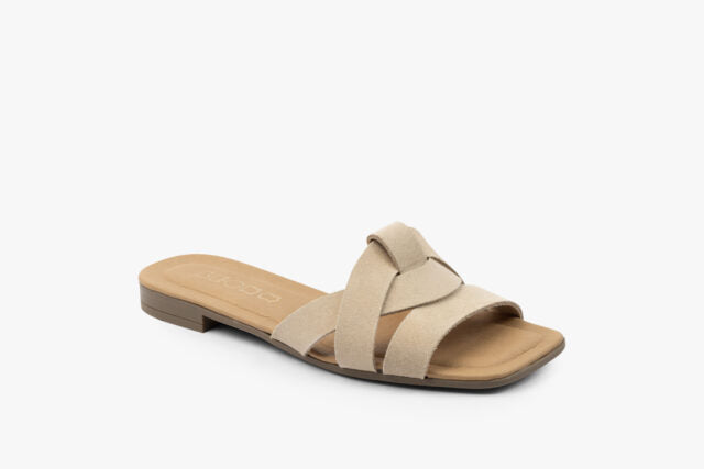 Linea dame sandal i ruskind - beige