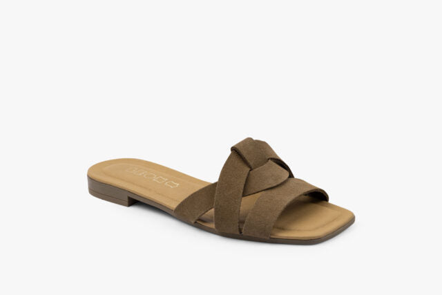 Linea dame sandal i ruskind - brun