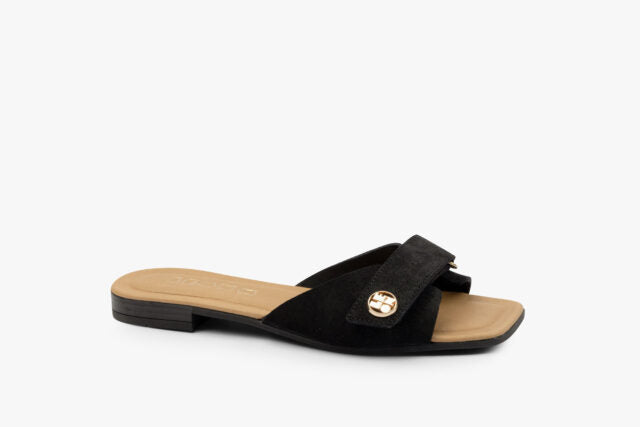 Virea dame sandal i ruskind - sort