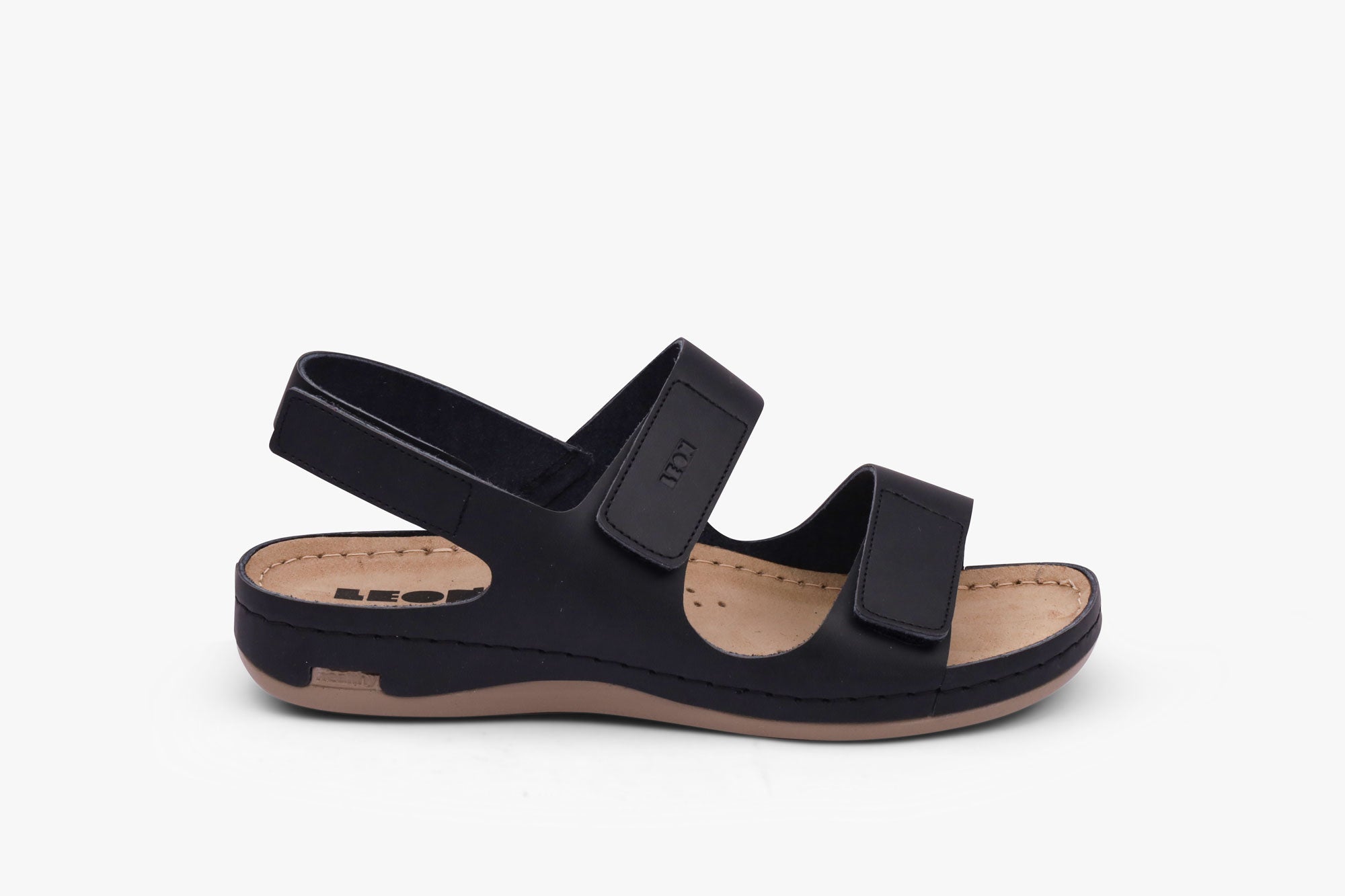 Bella dame læder sandal - sort