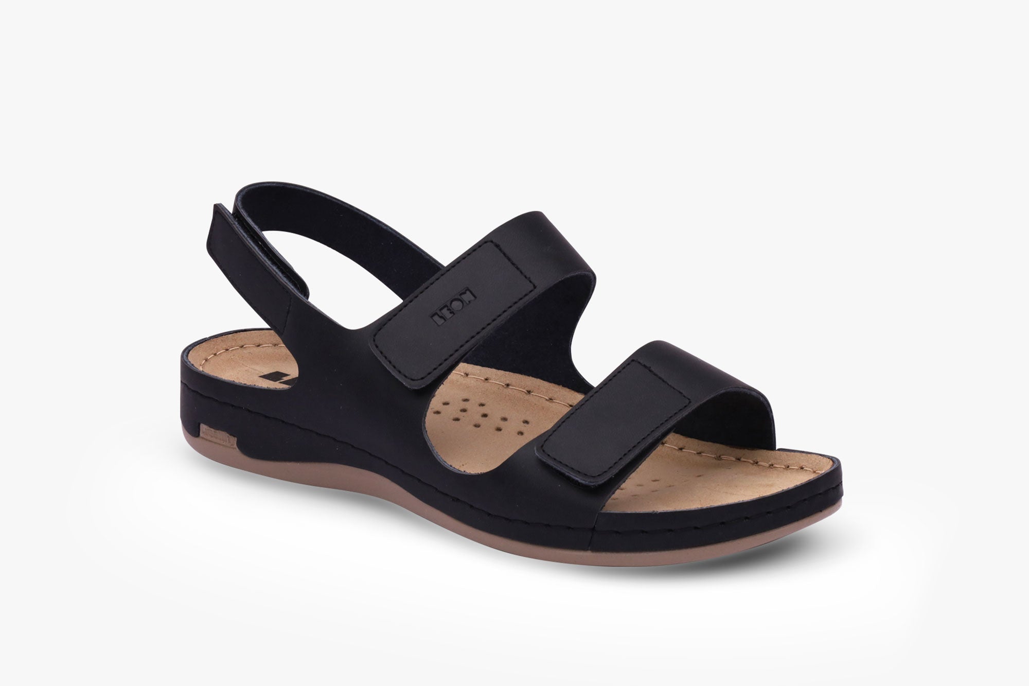 Bella dame læder sandal - sort