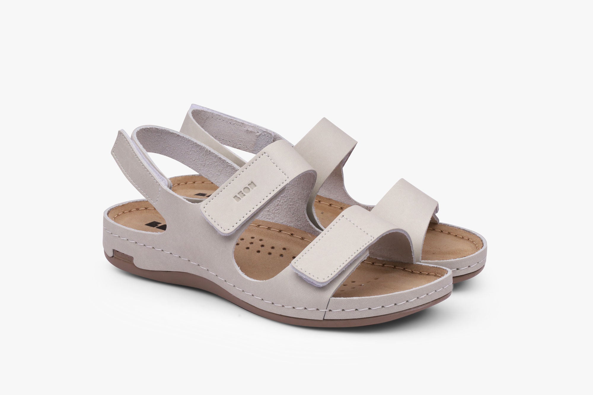 Bella dame læder sandal - råhvid