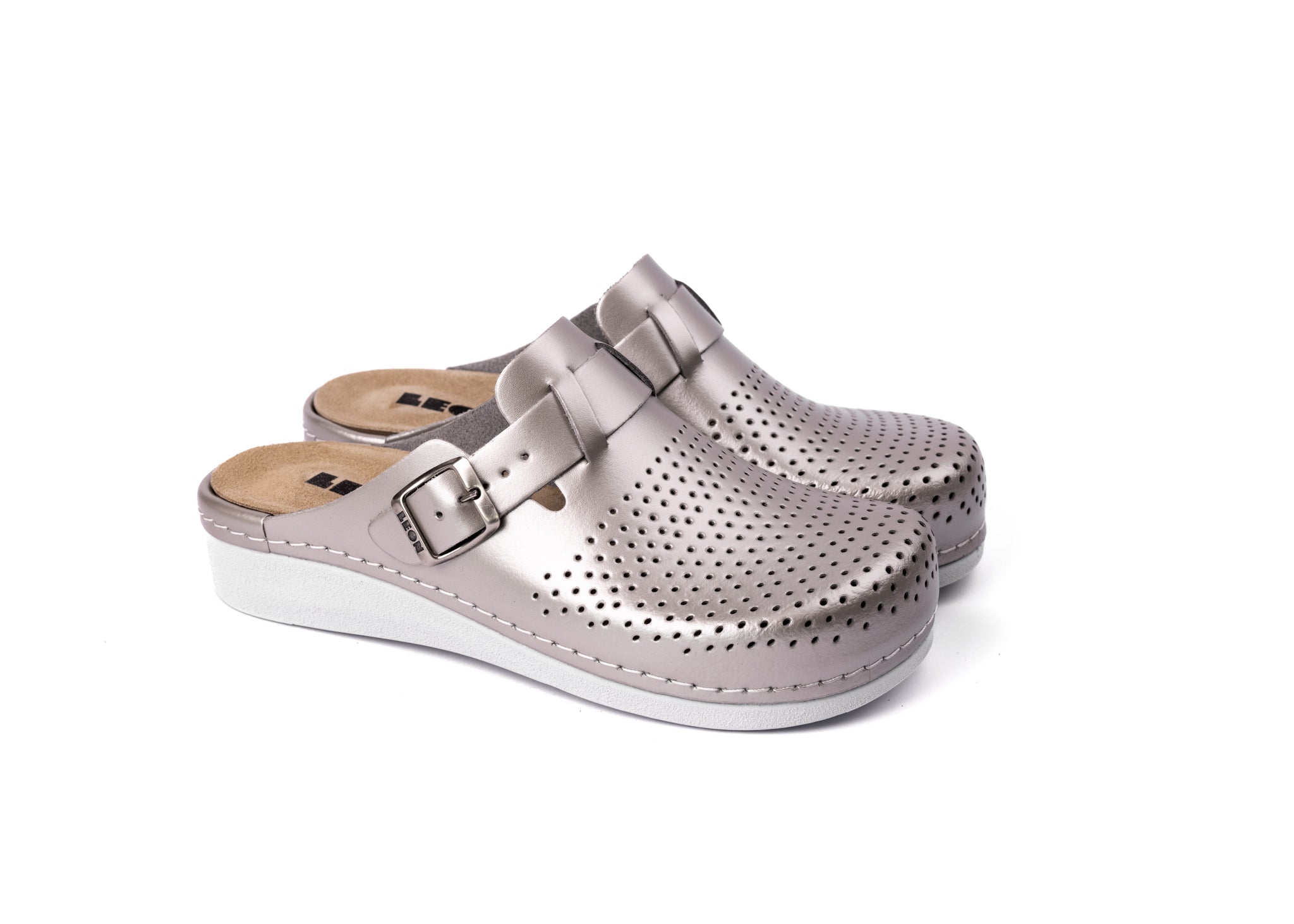 Nora IV Læder Clogs - Champagne