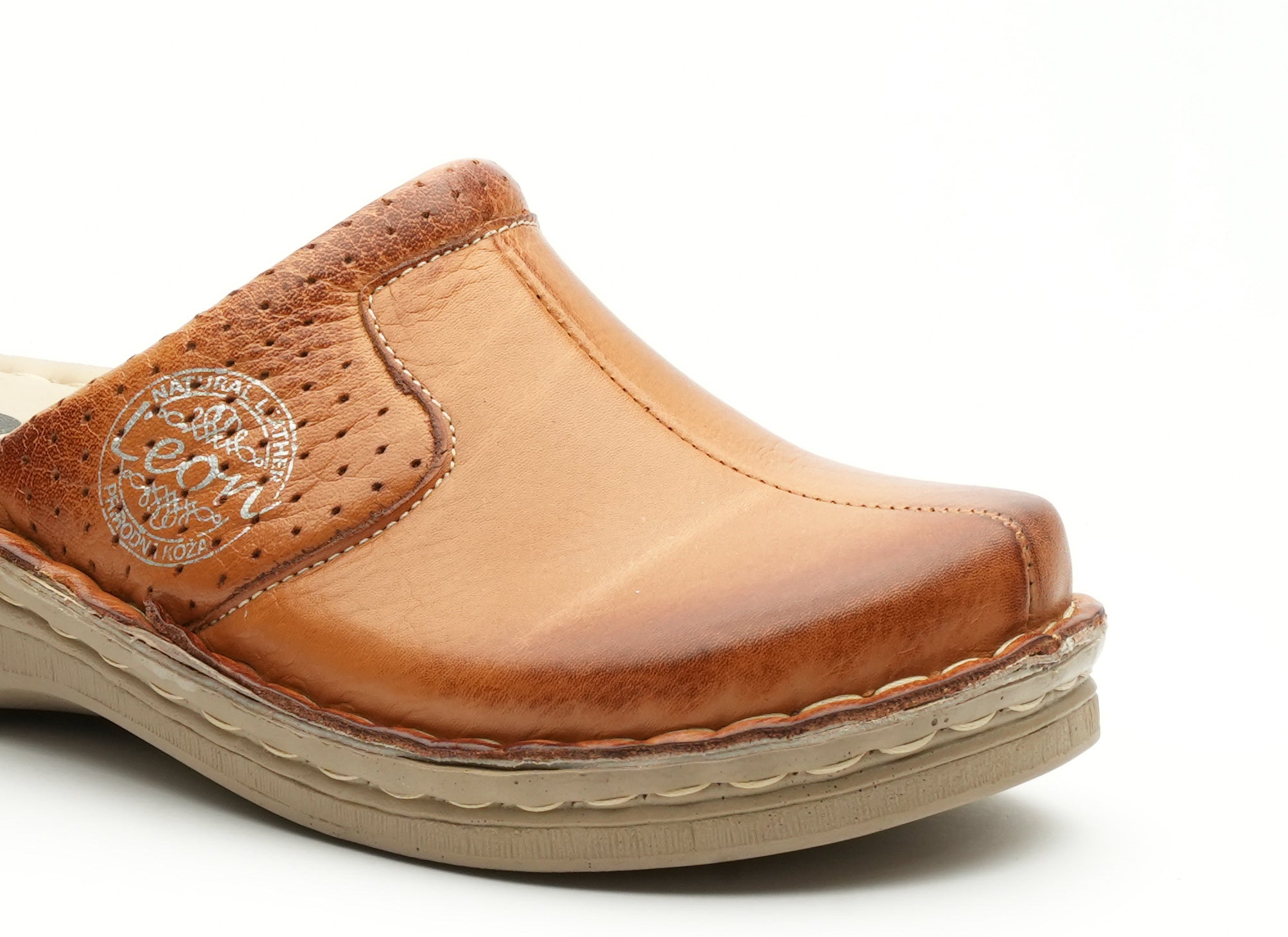 Emili - Dame Læder Clogs - Brun