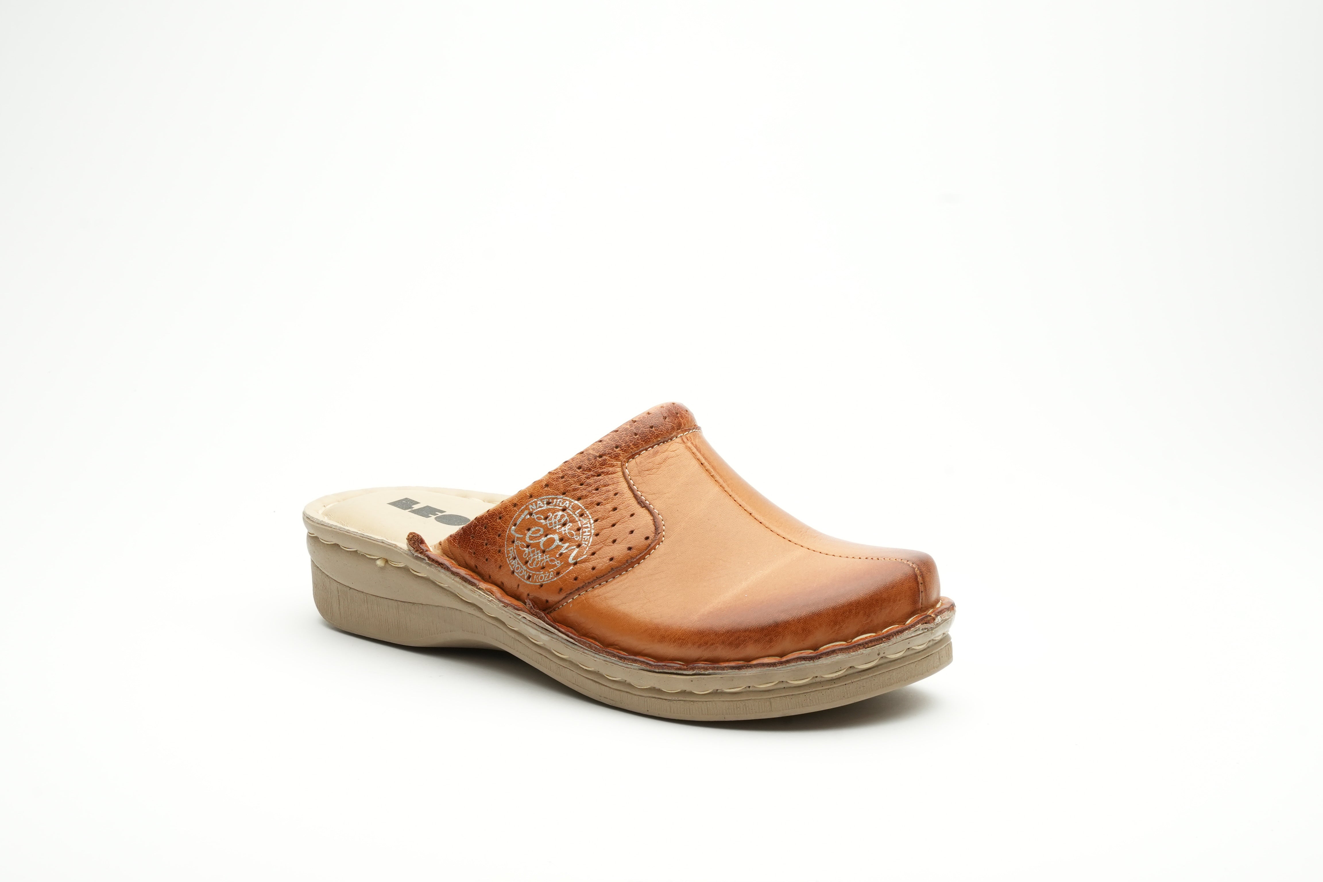 Emili - Dame Læder Clogs - Brun