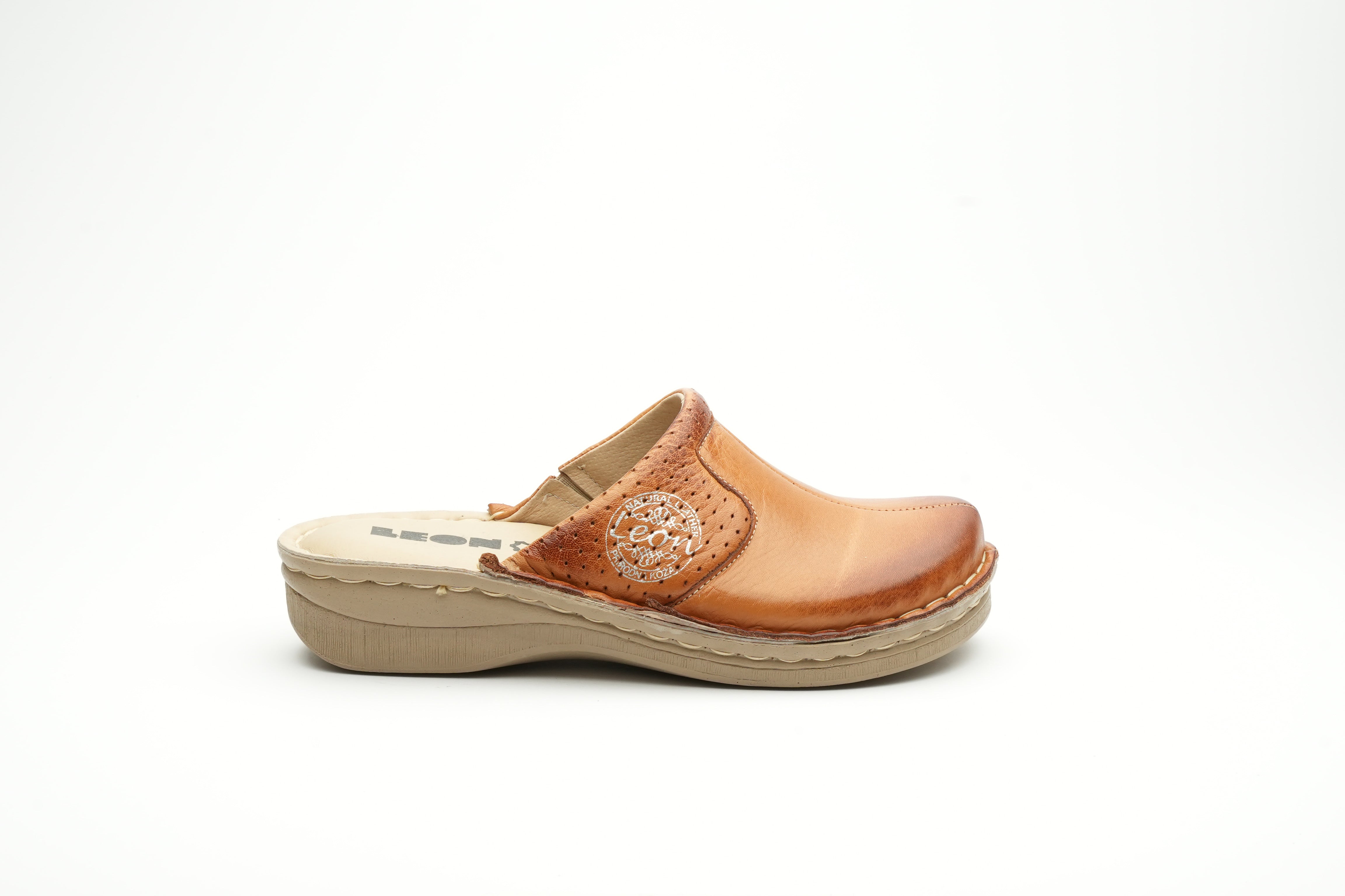 Emili - Dame Læder Clogs - Brun