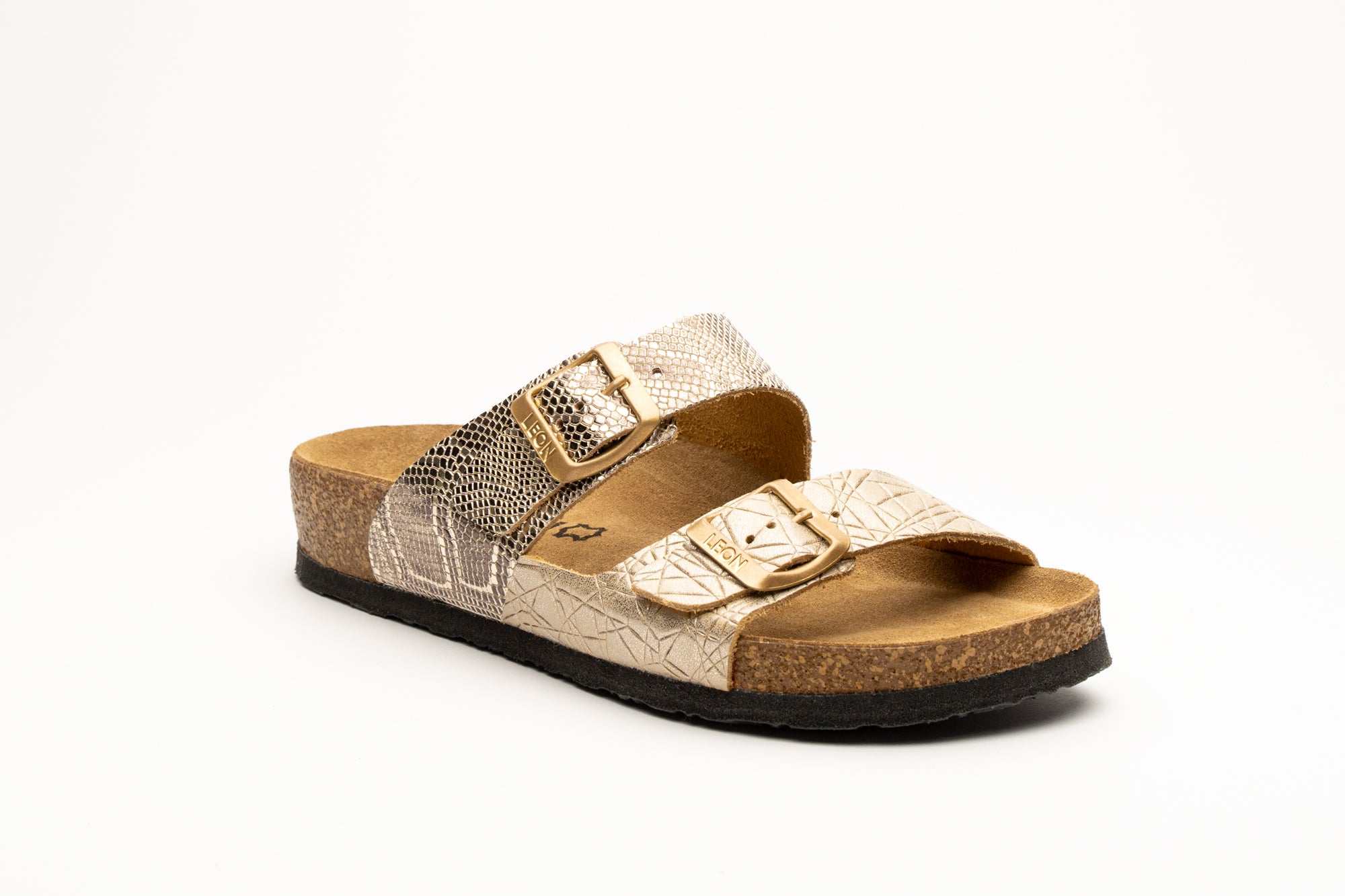 Anastasia dame læder sandaler - guld