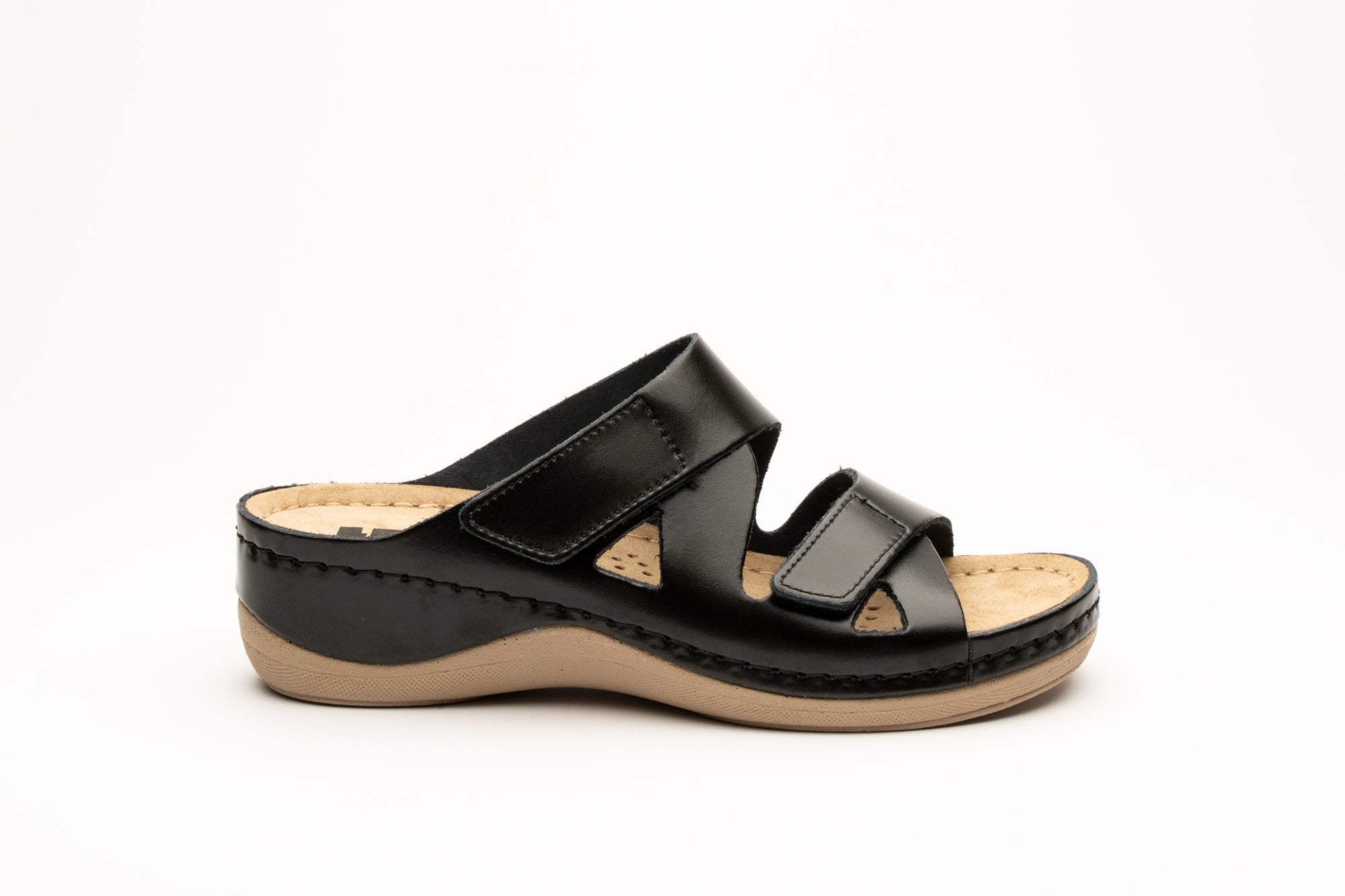 Laura dame læder sandaler - sort