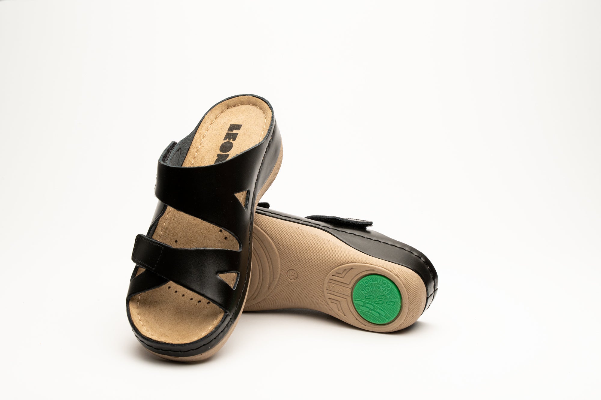 Laura dame læder sandaler - sort
