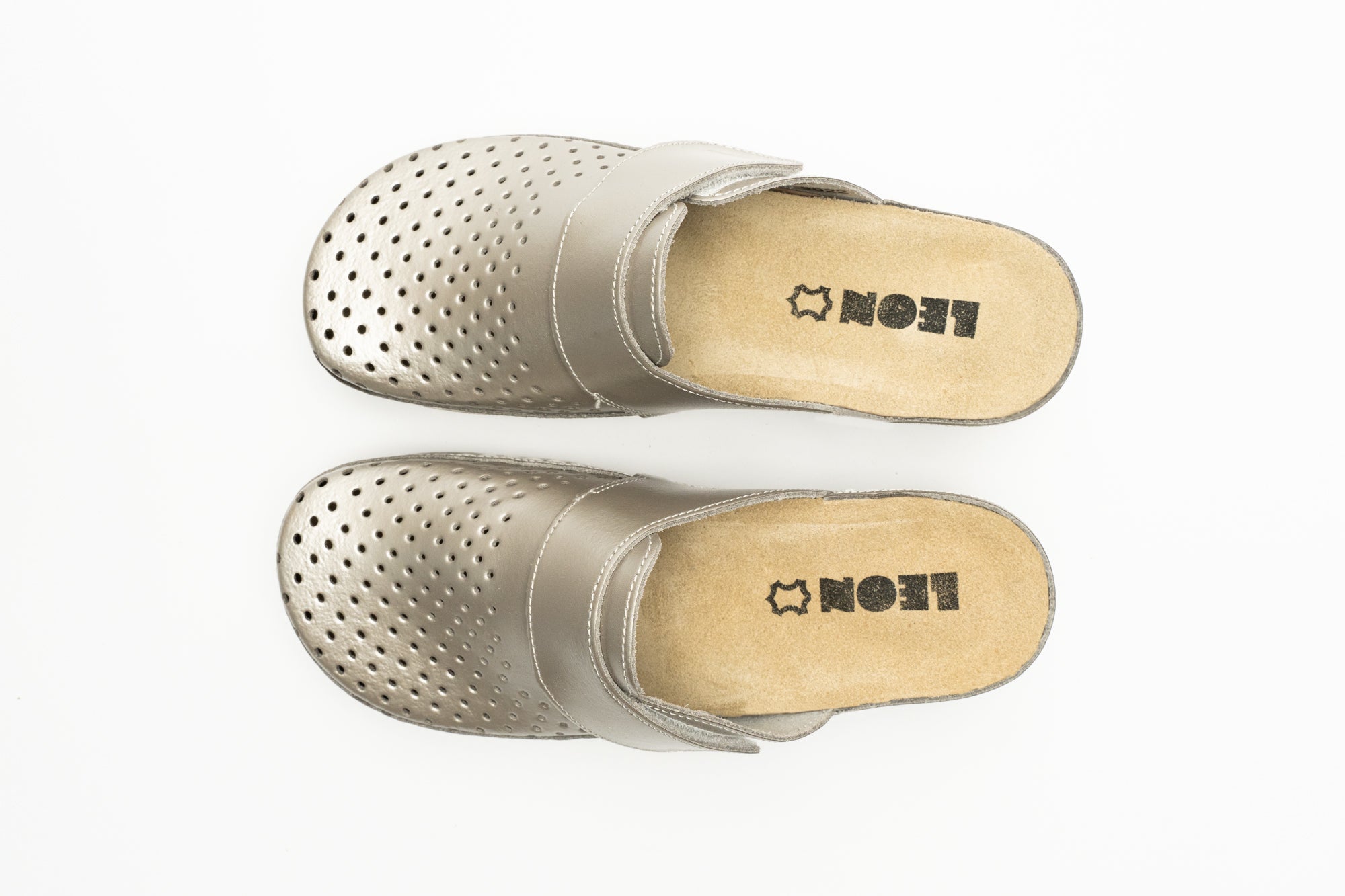 Aurora IV dame læder clogs - champagne