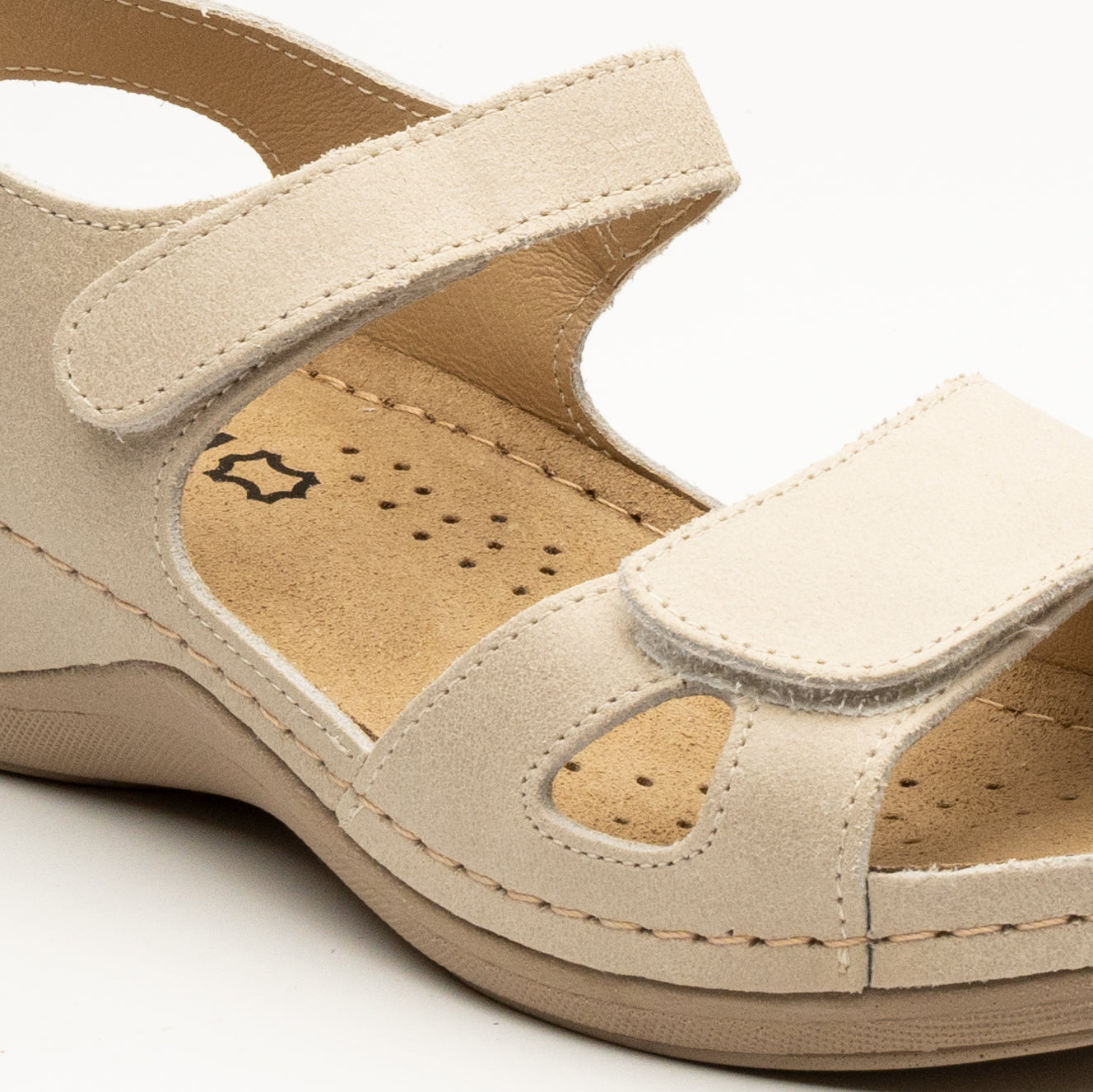 Beti dame læder sandaler - beige