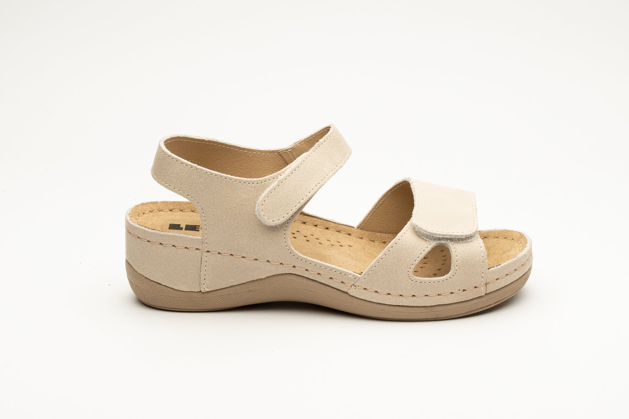 Beti dame læder sandaler - beige