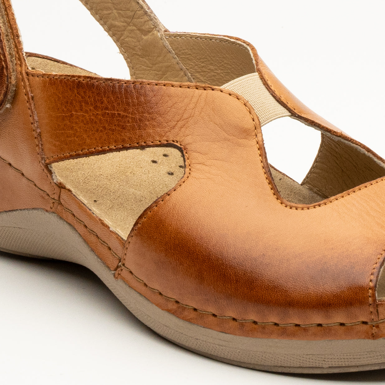 Violeta dame læder sandal - brun