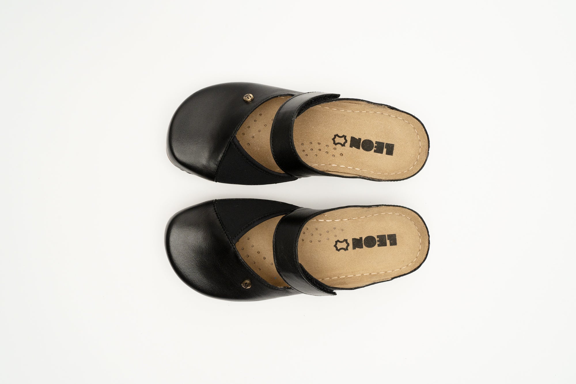 Ruby læder ballerina clogs med fleksibel pasform - sort