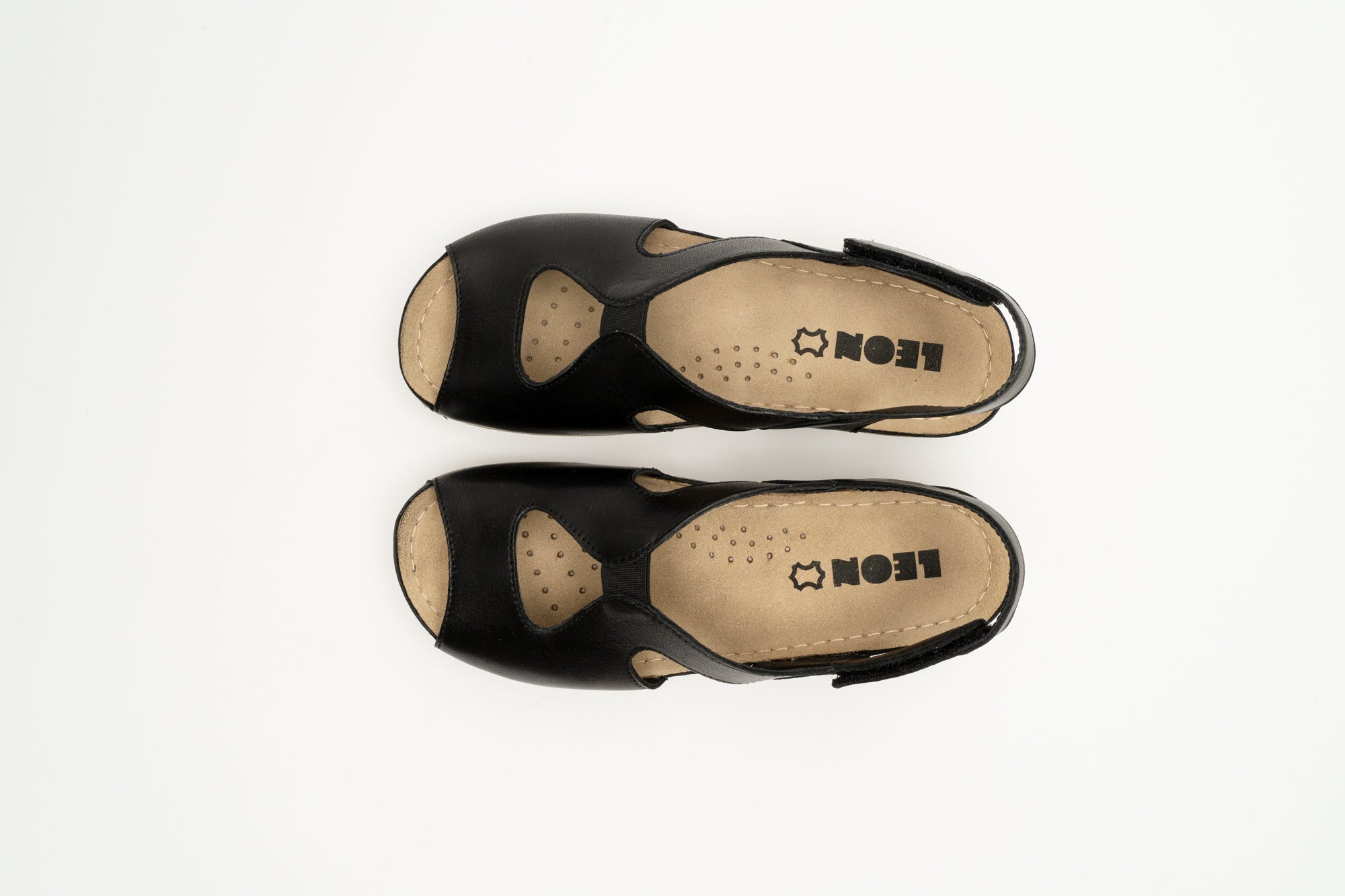 Violeta dame læder sandal - sort