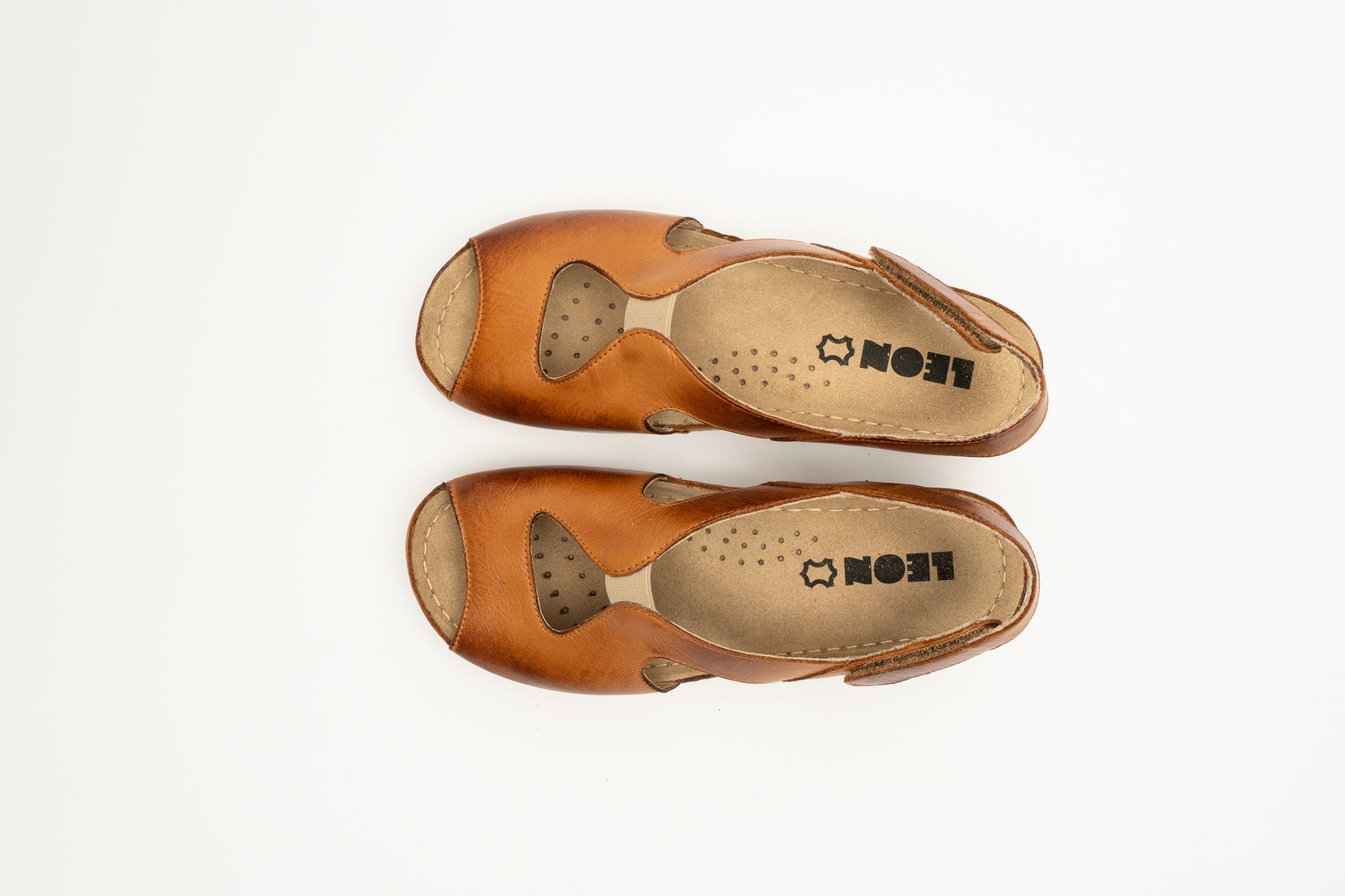 Violeta dame læder sandal - brun