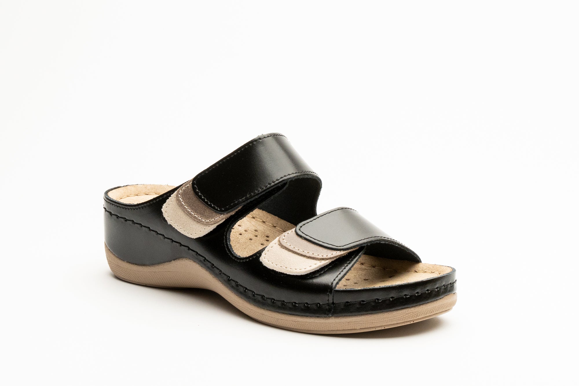 Lucia dame læder sandaler - sort