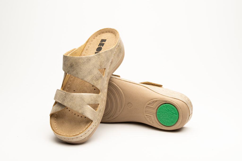Laura dame læder sandaler - guld