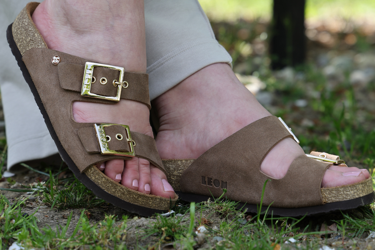 Orbita dame sandal i ruskind - brun