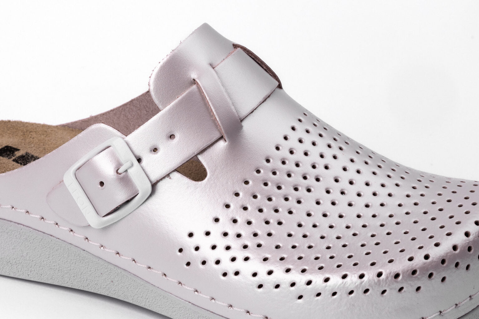 Nora IV Læder Clogs - Perlemor